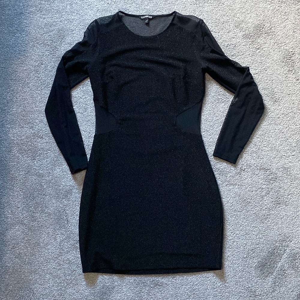 Express Black Shimmer Dress - size 10